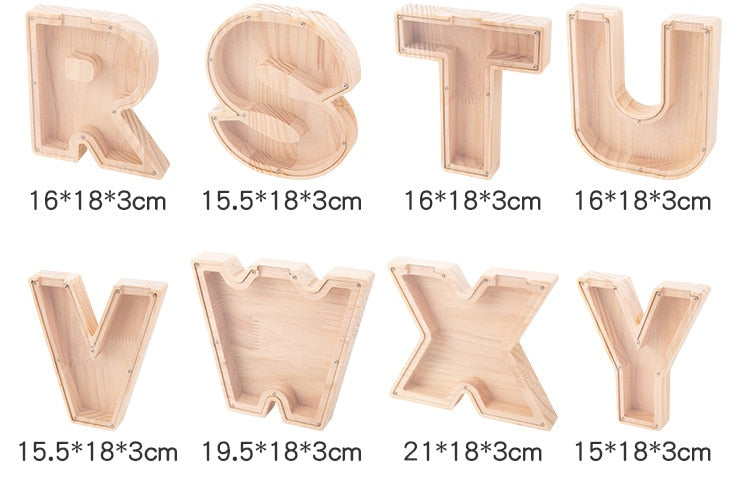 🔥【BUY 3 GET 1 FREE】 Wooden Letter Piggy Bank - Gift For Kids