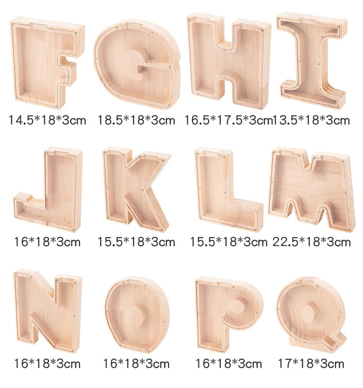 🔥【BUY 3 GET 1 FREE】 Wooden Letter Piggy Bank - Gift For Kids