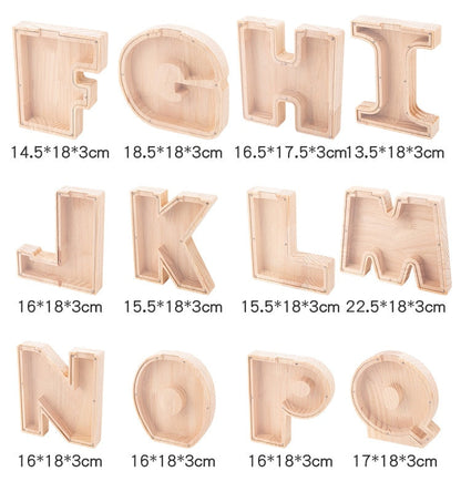 🔥【BUY 3 GET 1 FREE】 Wooden Letter Piggy Bank - Gift For Kids