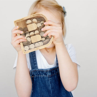 🔥【BUY 3 GET 1 FREE】 Wooden Letter Piggy Bank - Gift For Kids